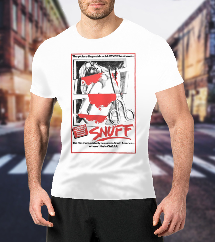 Snuff Horror Movie Retro Style Classic Red And Black T-Shirt