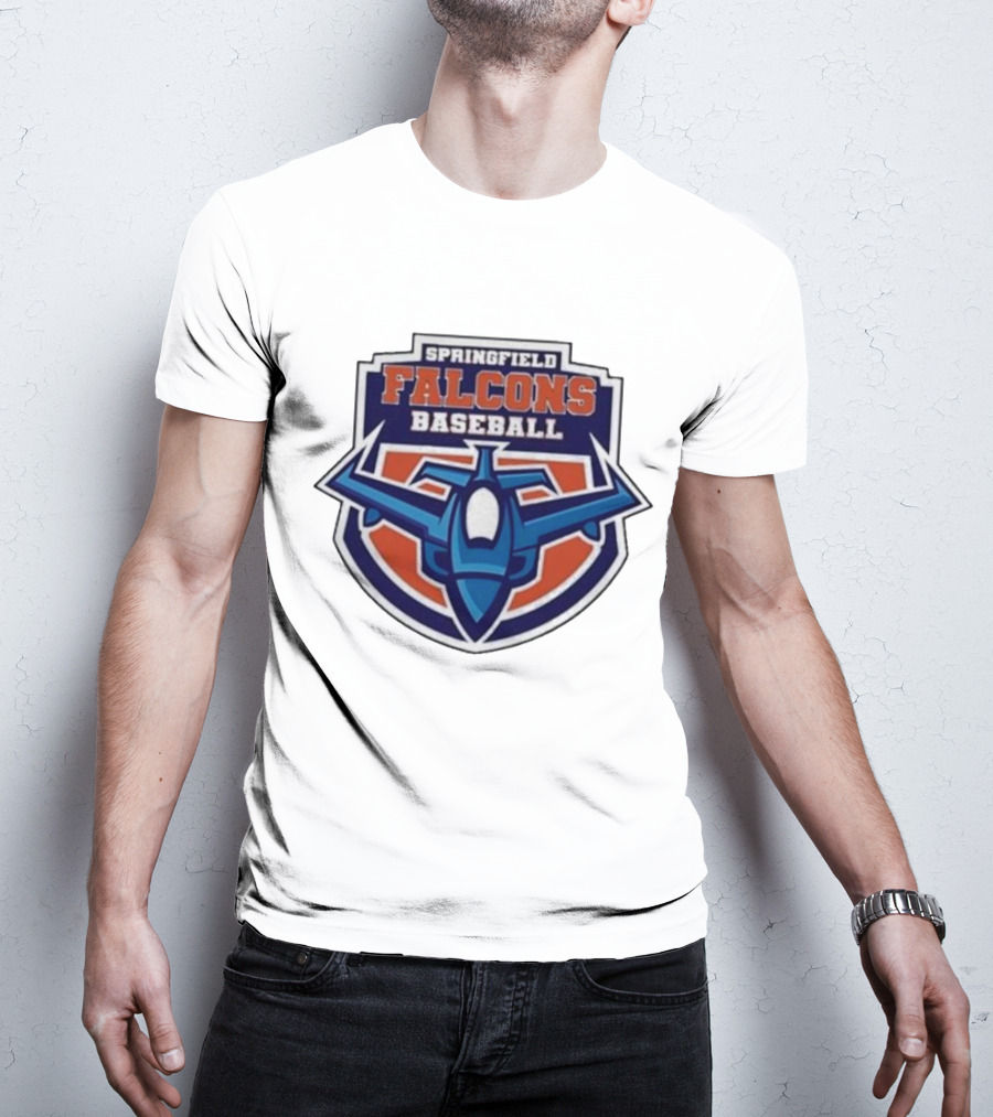 Springfield Falcons Baseball With Blue Jet Emblem T-Shirt