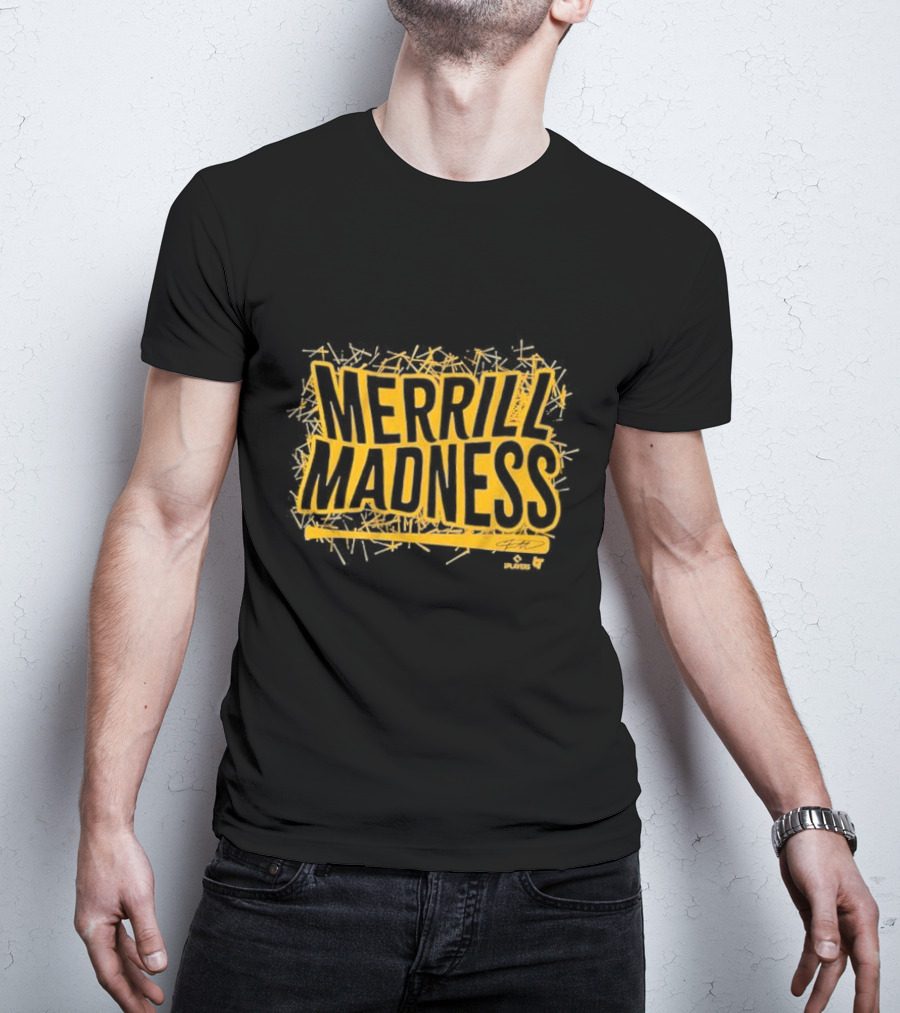 Merrill Madness Jackson Merrill Bat Text T-Shirt