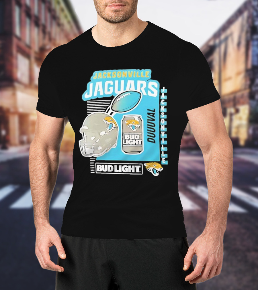 Jacksonville Jaguars Bud Light Football Helmet Duuuval T-Shirt
