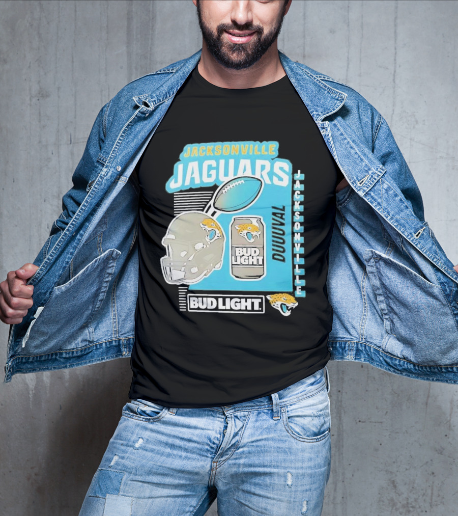 Jacksonville Jaguars Bud Light Football Helmet Duuuval T-Shirt