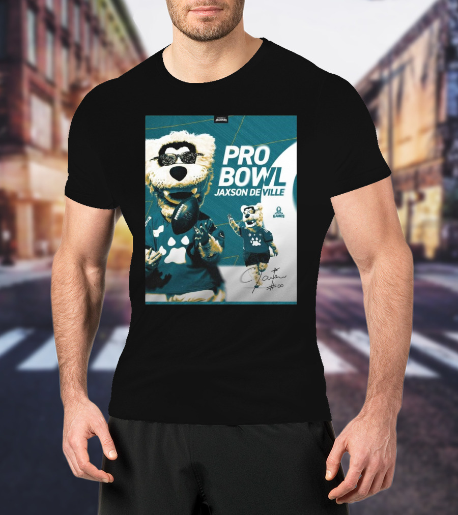 Jacksonville Jaguars Jaxson De Ville Pro Bowl Games Signature T-Shirt