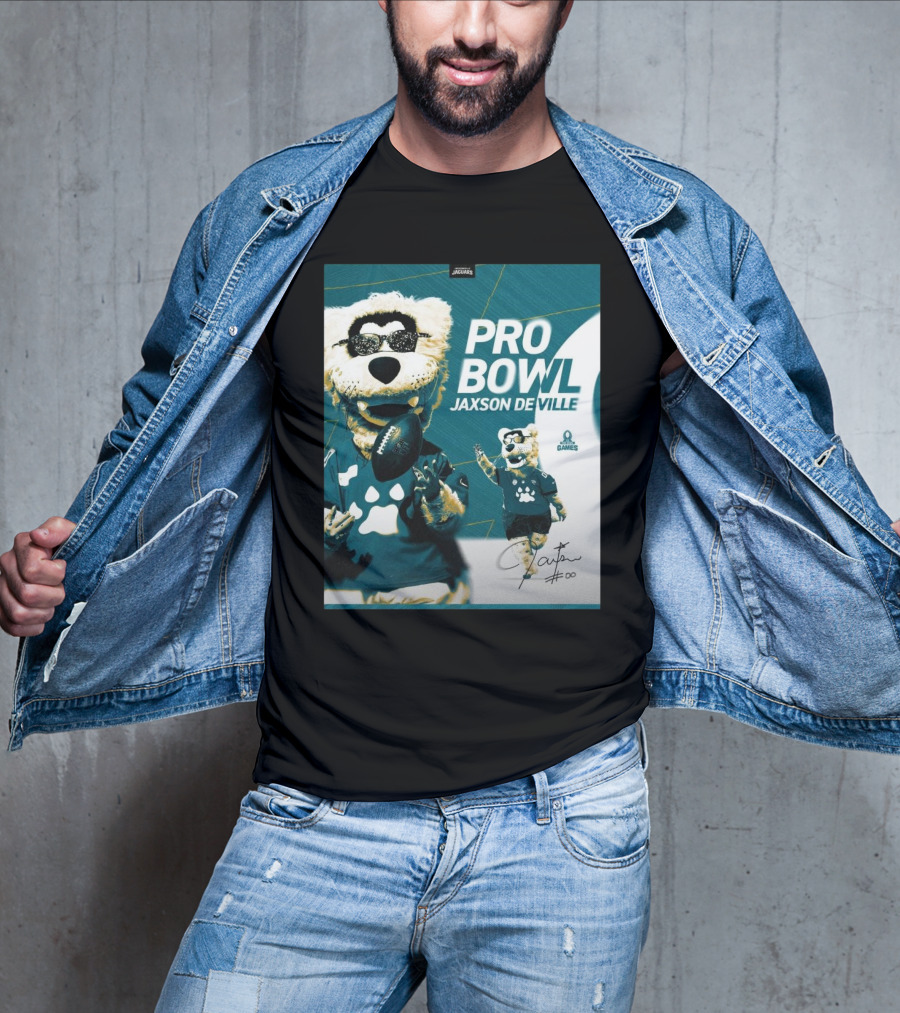 Jacksonville Jaguars Jaxson De Ville Pro Bowl Games Signature T-Shirt