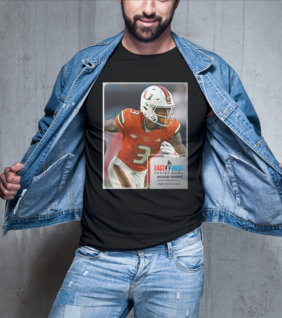Jacolby George Miami Hurricanes Senior WR East West Shrine Bowl Pop-Tarts Bowl T-Shirt