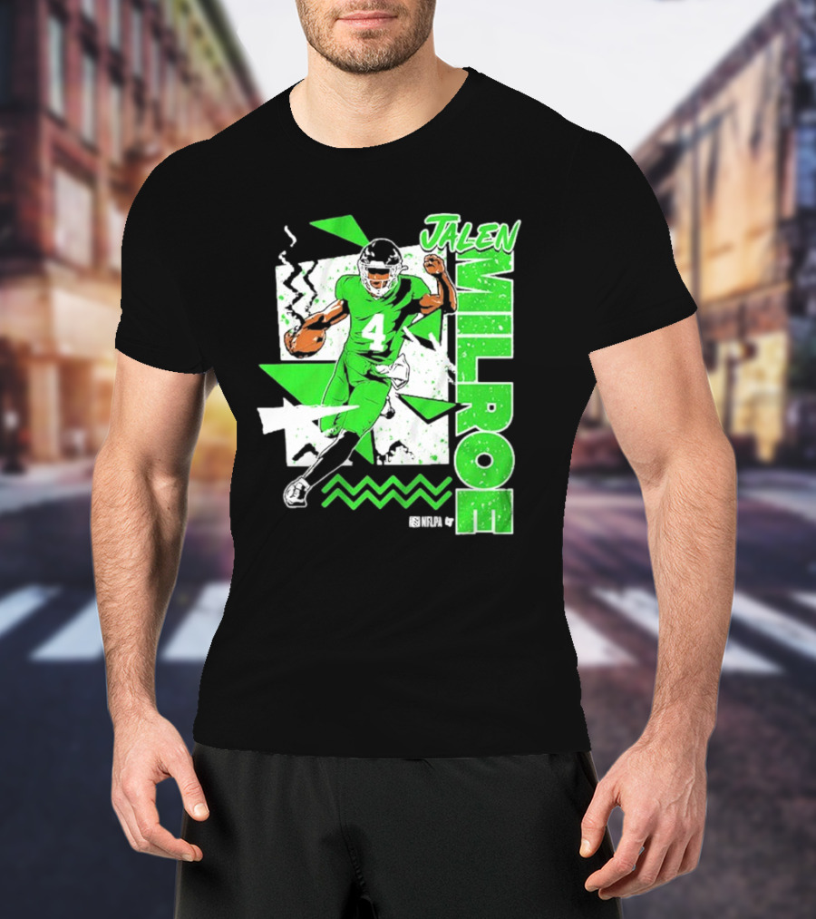 Jalen Milroe Seattle 1994 Green Football Zigzag Style T-Shirt