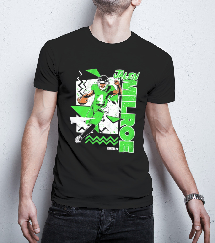 Jalen Milroe Seattle 1994 Green Football Zigzag Style T-Shirt