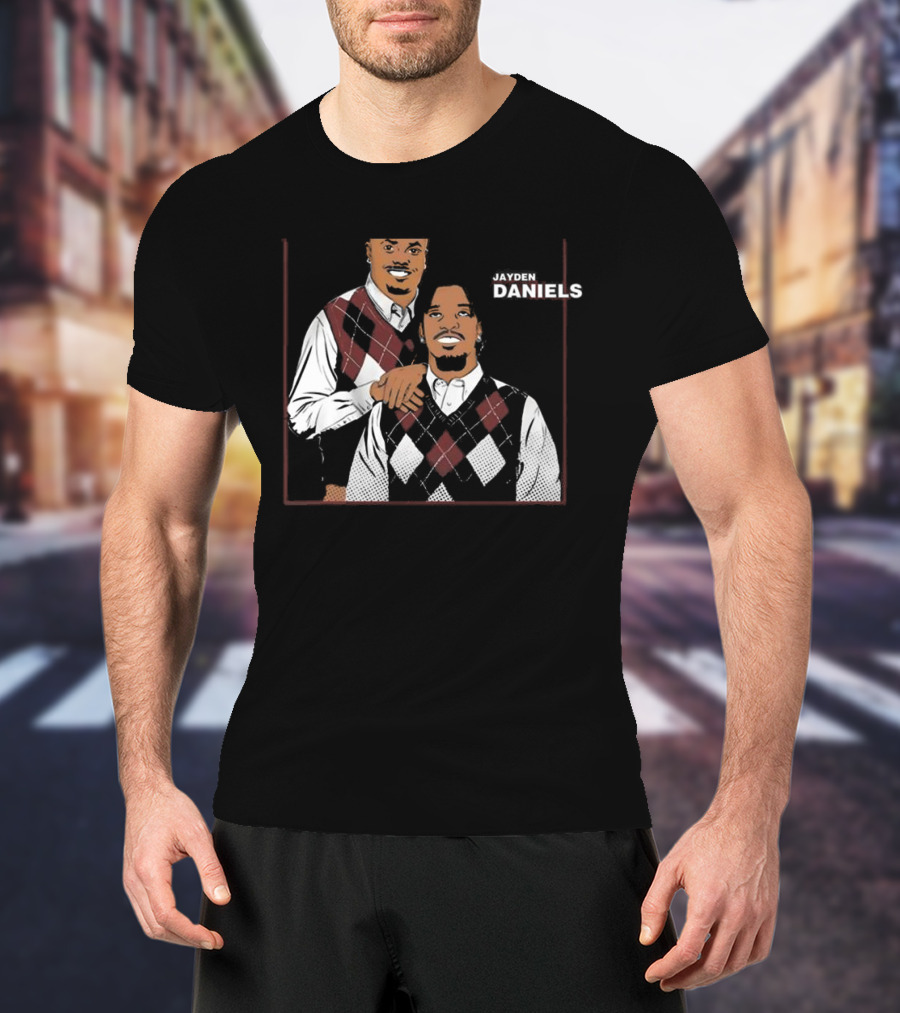 Jayden Daniels Terry Mclaurin Argyle Sweater Parody T-Shirt