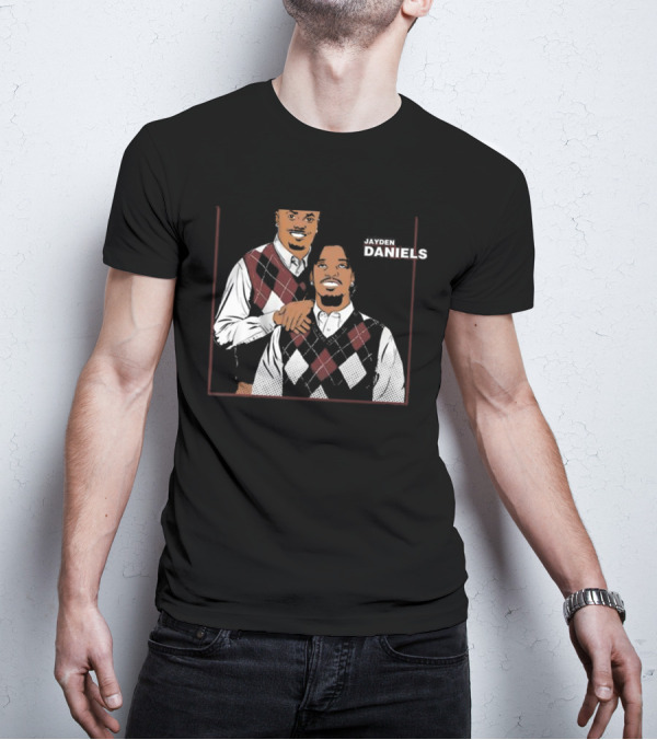 Jayden Daniels Terry Mclaurin Argyle Sweater Parody T-Shirt