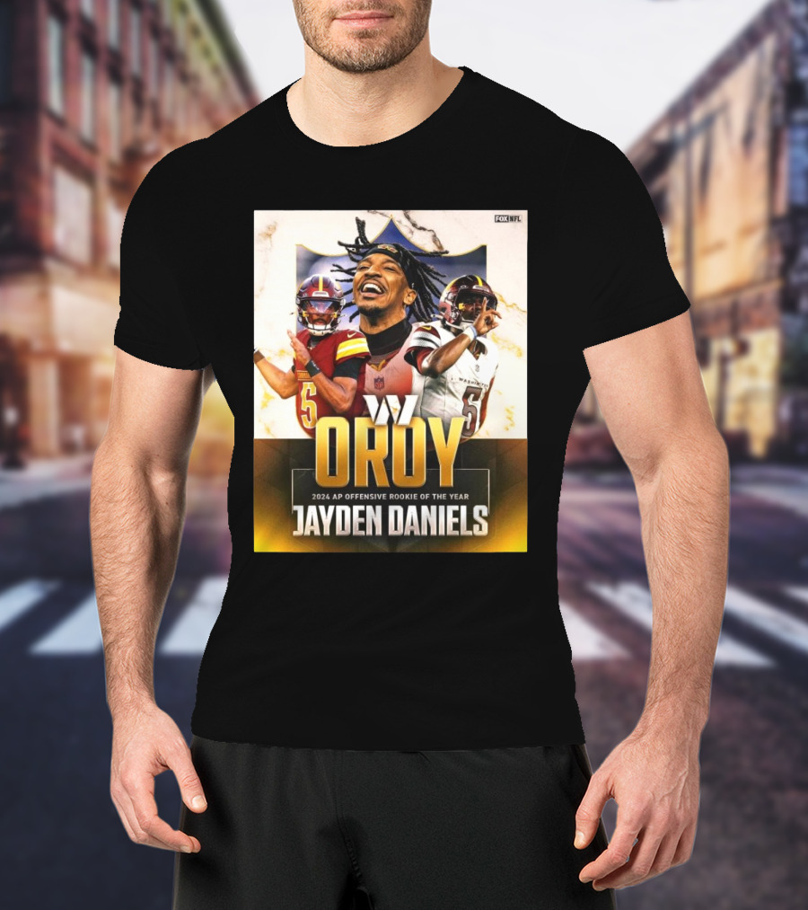 Jayden Daniels 2024 AP OROY Offensive Rookie Of The Year Washington Commanders NFL On FOX T-Shirt