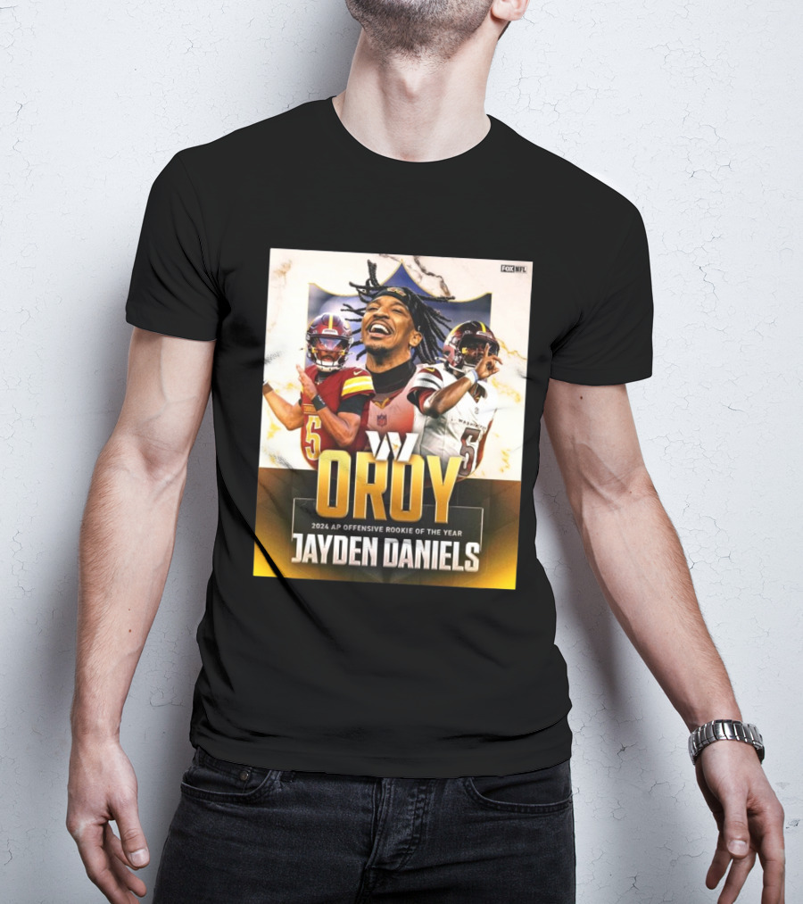 Jayden Daniels 2024 AP OROY Offensive Rookie Of The Year Washington Commanders NFL On FOX T-Shirt