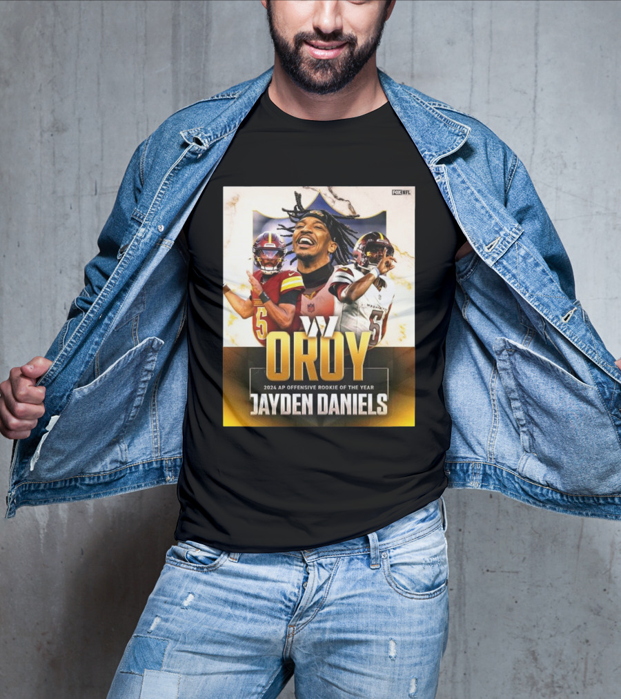 Jayden Daniels 2024 AP OROY Offensive Rookie Of The Year Washington Commanders NFL On FOX T-Shirt