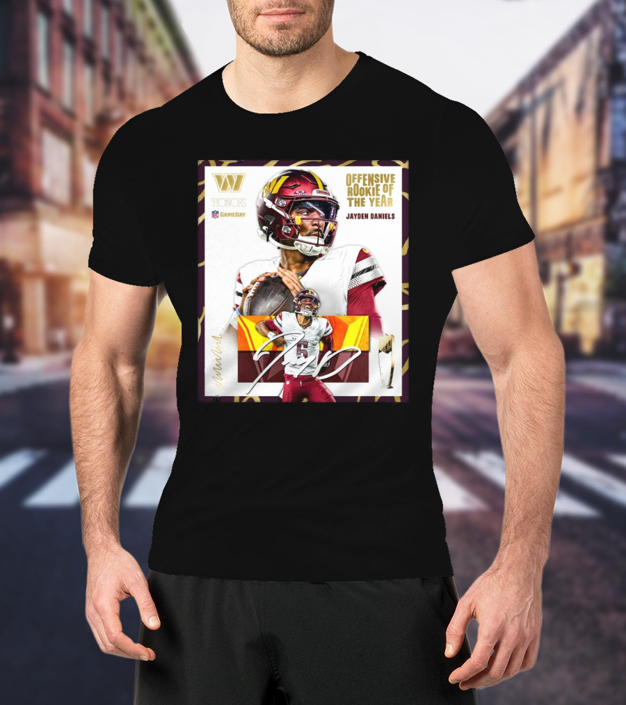 Jayden Daniels Washington Commanders 2024 NFL Honors Offensive Rookie Of The Year Gameday T-Shirt
