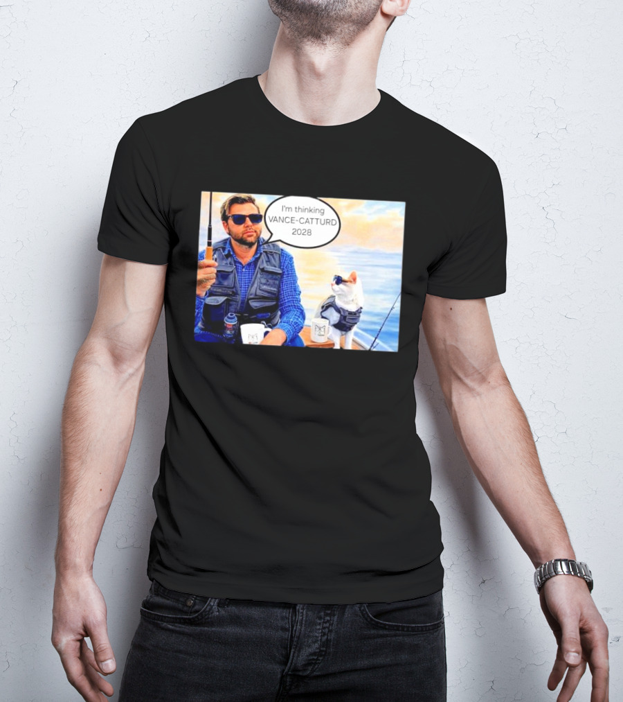 JD Vance Cat Sunglasses Fishing I’m Thinking Vance-Catturd 2028 T-Shirt