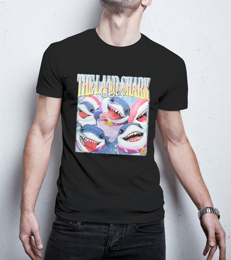 Jeff The Land Shark Animated Character Smiling Sharks T-Shirt