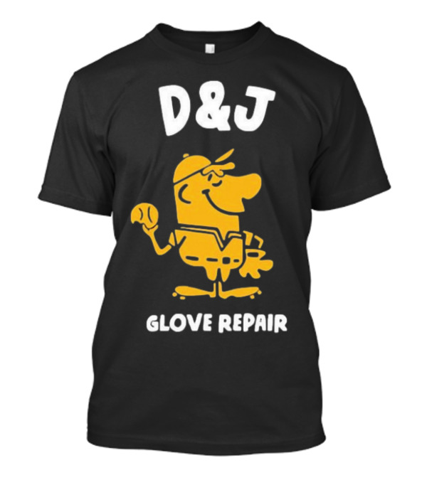 D&J Glove Repair Baseball Character With Cap And Ball T-Shirt