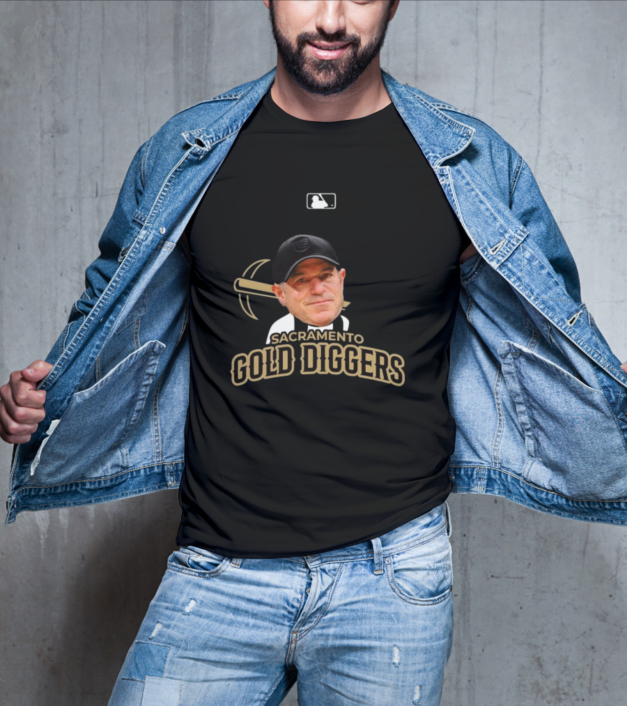 Sacramento Gold Diggers John Fisher MiLB Primary Alternate Baseball T-Shirt