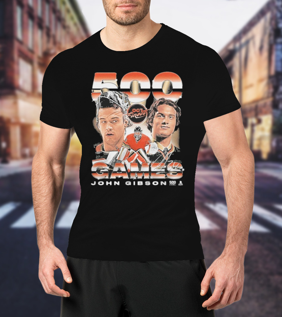 OC's Finest John Gibson 500 Games Anaheim Vintage T-Shirt