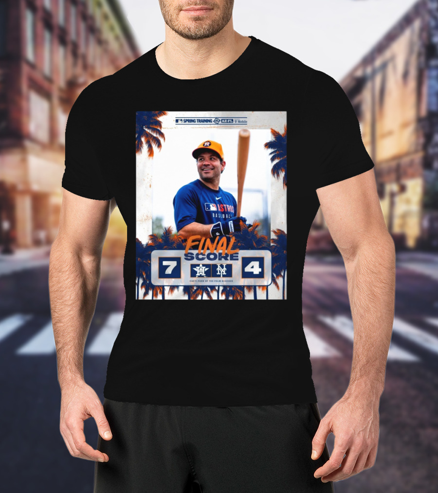 Spring Training Jose Altuve Houston Astros Vs New York Mets Final Score Cacti Park Palm Beaches 7-4 T-Shirt
