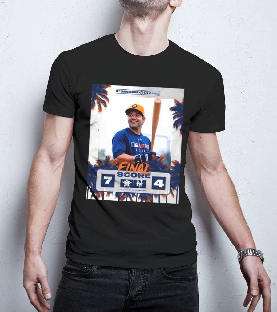 Spring Training Jose Altuve Houston Astros Vs New York Mets Final Score Cacti Park Palm Beaches 7-4 T-Shirt