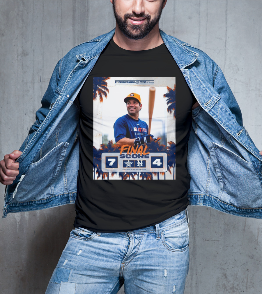 Spring Training Jose Altuve Houston Astros Vs New York Mets Final Score Cacti Park Palm Beaches 7-4 T-Shirt