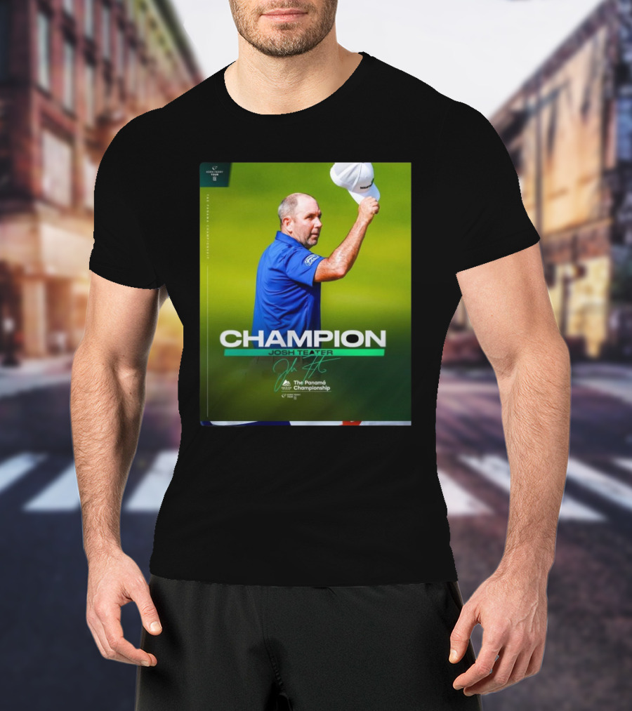 Josh Teater Champion Korn Ferry Tour Panamá Championship Signature T-Shirt
