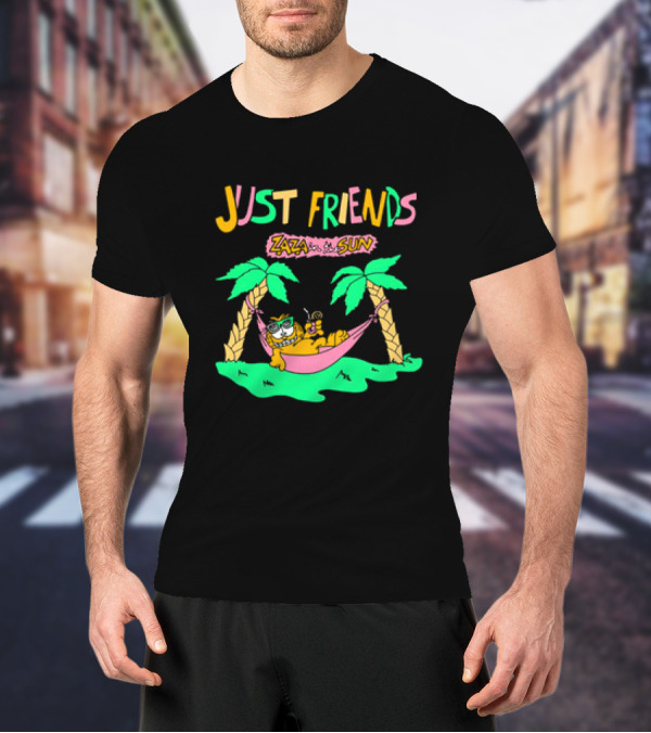 Just Friends Zaza In The Sun Relaxing In Hammock Under Palms T-Shirt