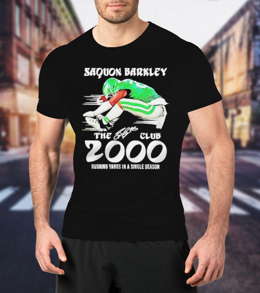Saquon Barkley The 2000 Club Rushing Yards In A Single Season T-Shirt
