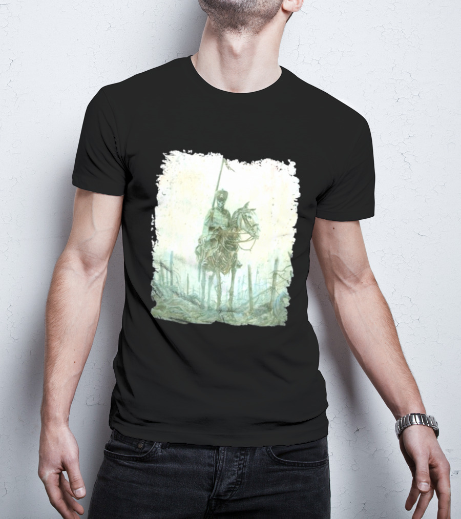 Kanonenfieber Fritz 4 Skeleton Soldier On Horse In Battlefield T-Shirt