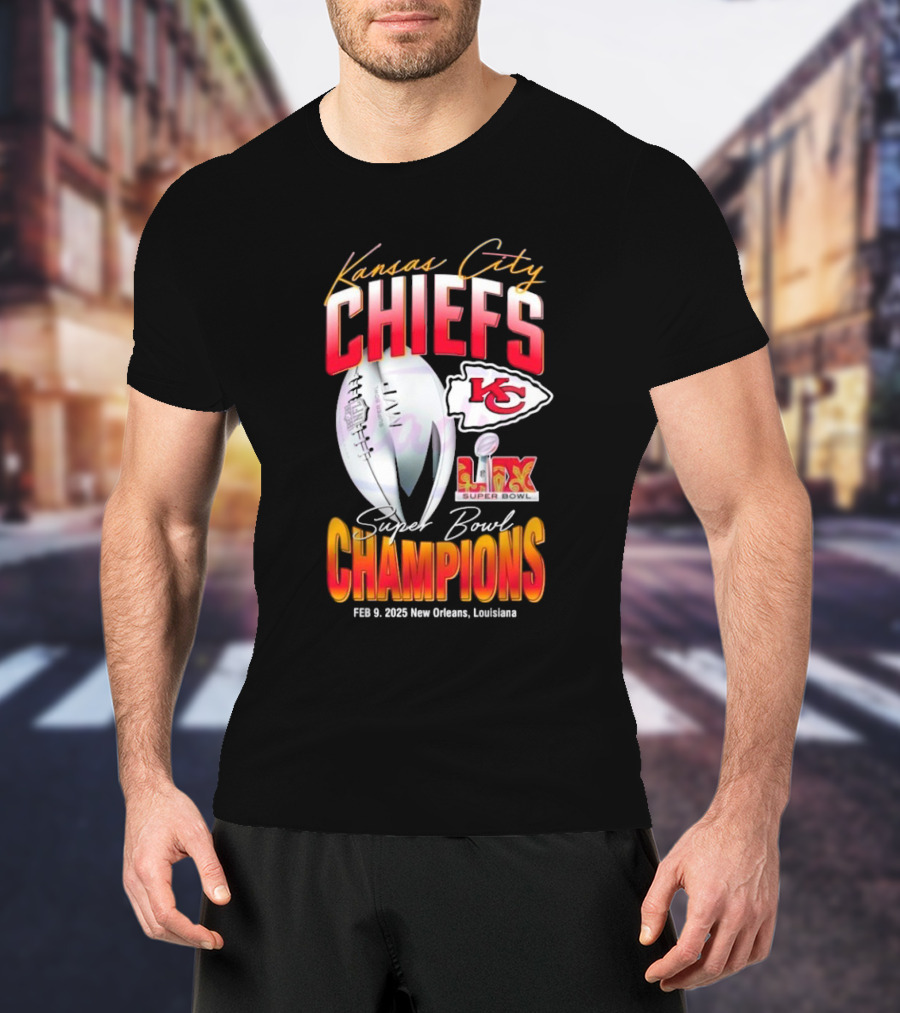 Kansas City Chiefs LIX Super Bowl Champions New Orleans February 2025 T-Shirt