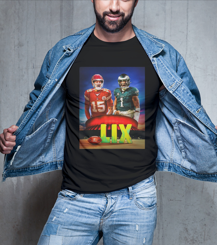 Kansas City Chiefs Patrick Mahomes Vs Philadelphia Eagles Jalen Hurts Super Bowl LIX T-Shirt