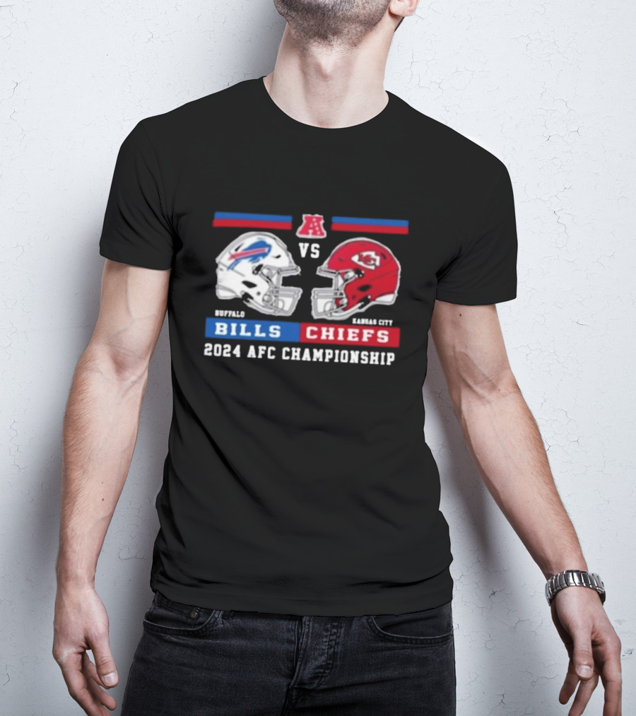 Buffalo Bills Vs Kansas City Chiefs 2024 AFC Championship Helmets T-Shirt