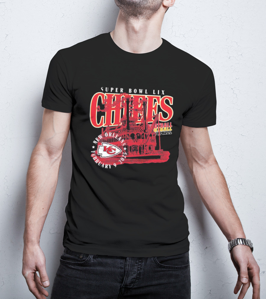 Super Bowl LIX Kansas City Chiefs New Orleans February 9 2025 Football Steamboat T-Shirt
