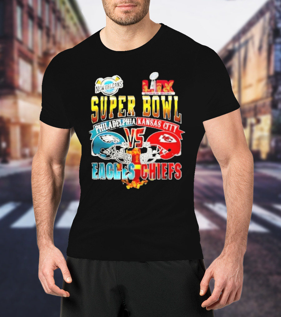 Super Bowl LIX Philadelphia Eagles Vs Kansas City Chiefs Helmets 2025 T-Shirt