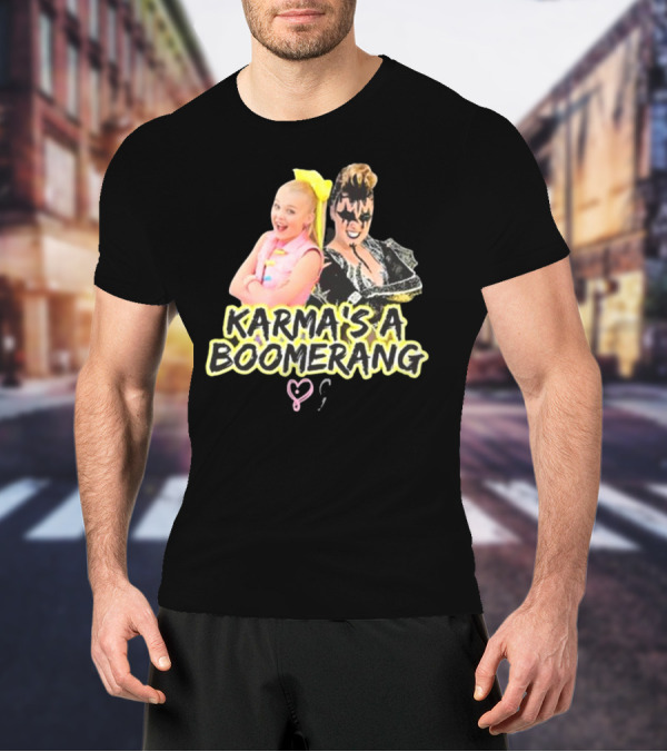 Karma's A Boomerang Pop Star And Rock Icon Style Contrast T-Shirt