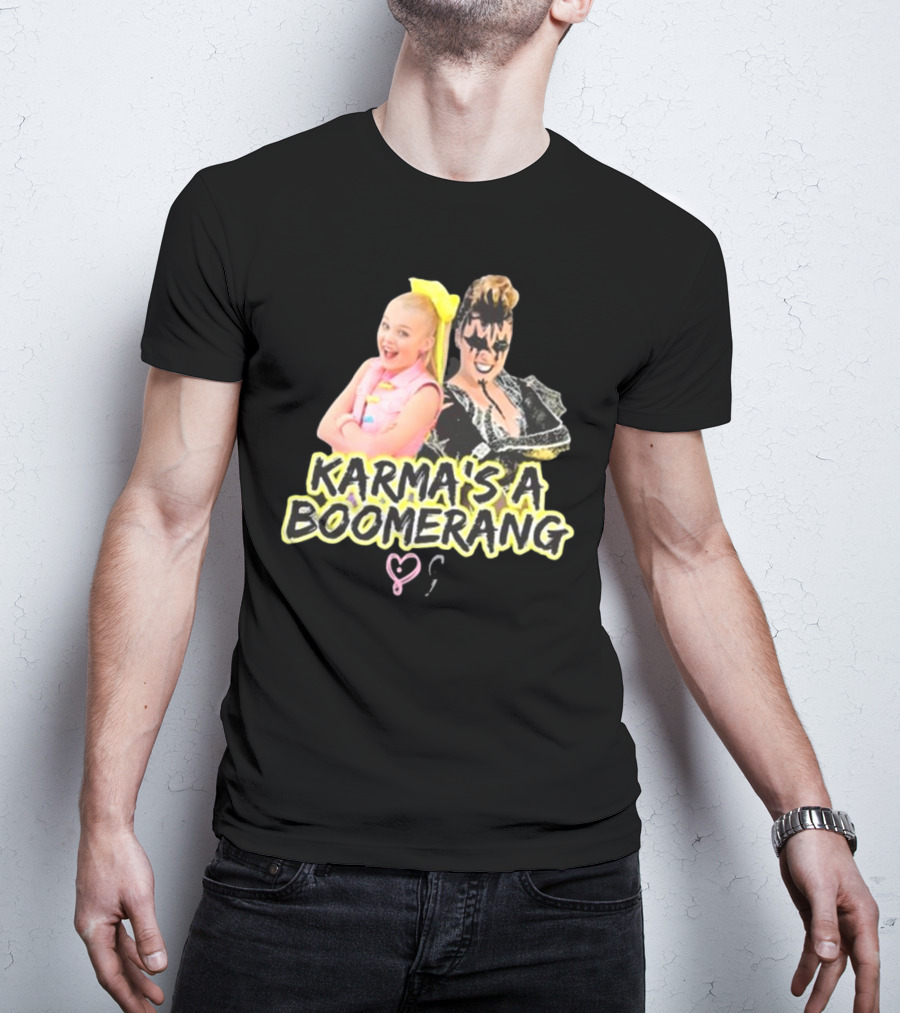 Karma's A Boomerang Pop Star And Rock Icon Style Contrast T-Shirt