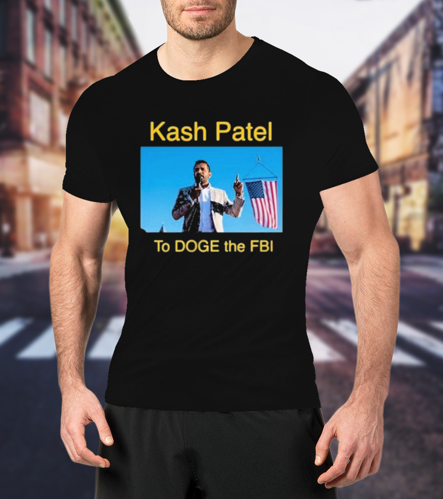 Kash Patel To DOGE The FBI American Flag Speech Scene T-Shirt