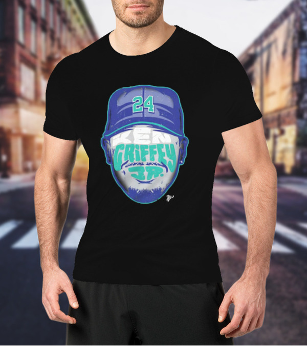 Ken Griffey Jr. 24 Seattle Mariners Vintage Silhouette T-Shirt