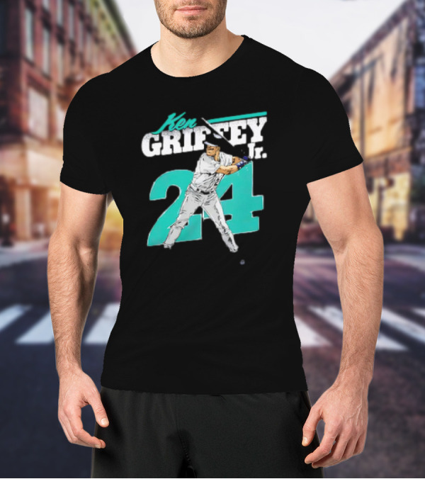 Ken Griffey Jr. Seattle Mariners 24 Retro Vintage Baseball Player T-Shirt