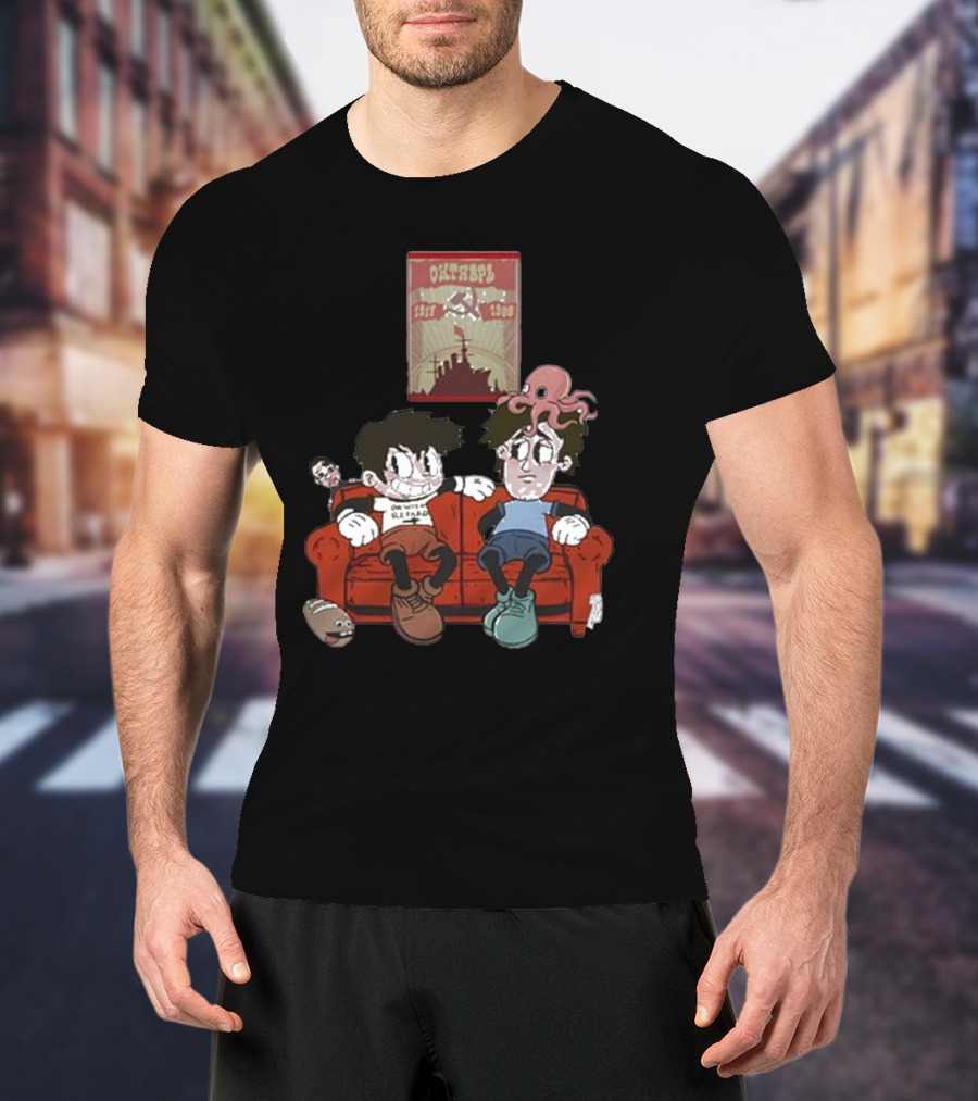 Kenny Vs Spenny Rubber Hose Style On The Couch With Octopus And USSR T-Shirt