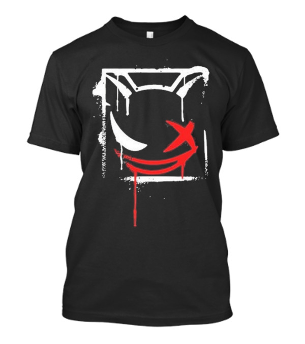 Kreekcraft Graffiti Smiling Face With Dripping Red X T-Shirt
