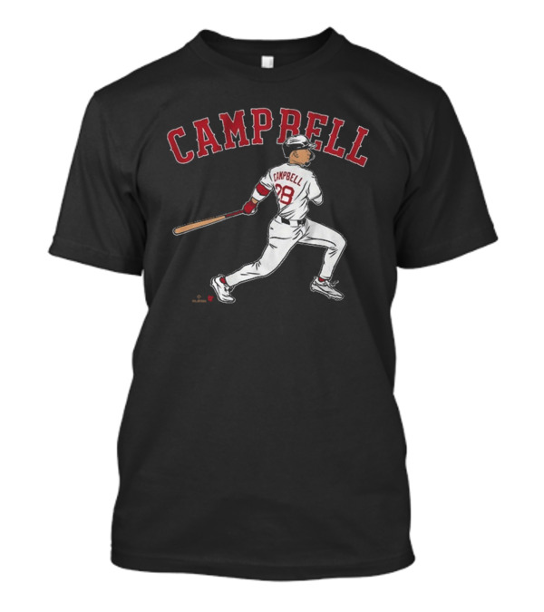CAMPBELL 28 Baseball Player Swing Illustration T-Shirt