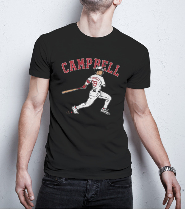 CAMPBELL 28 Baseball Player Swing Illustration T-Shirt