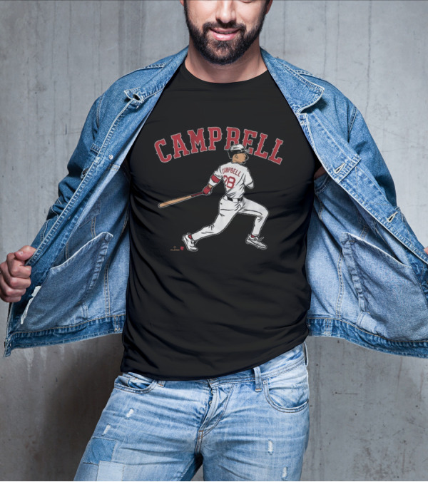 CAMPBELL 28 Baseball Player Swing Illustration T-Shirt