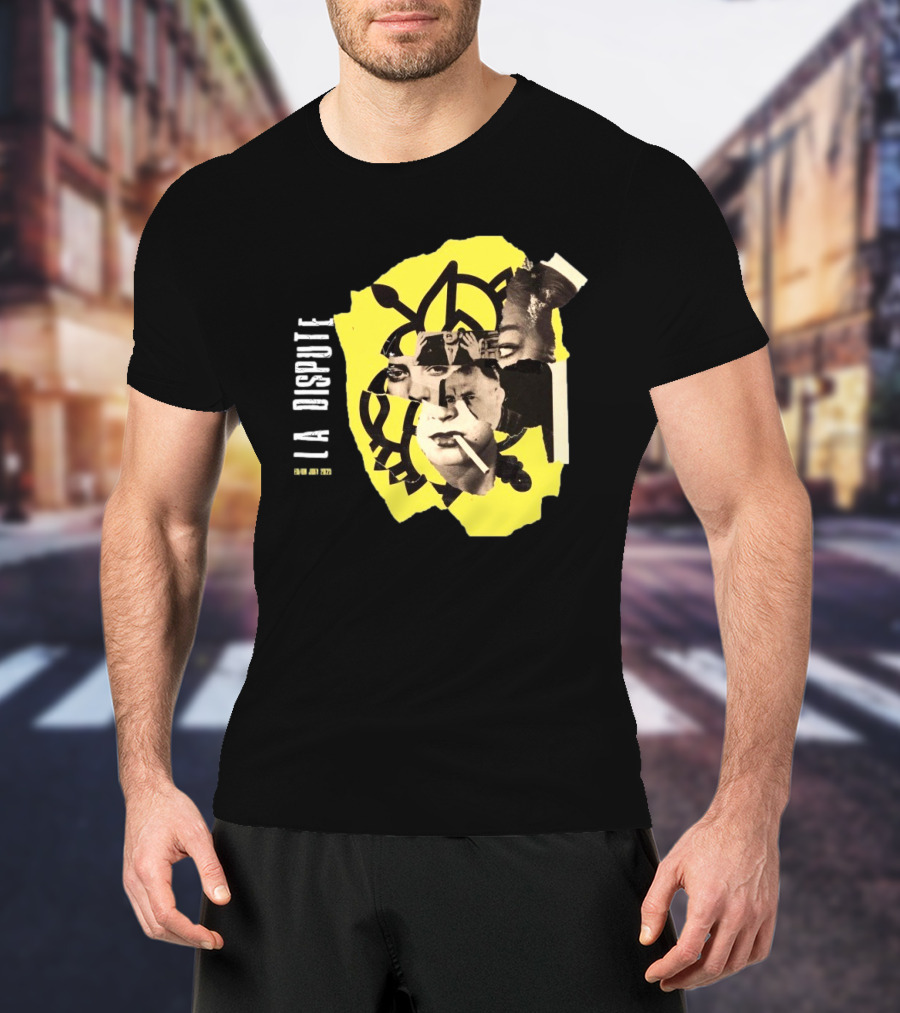 La Dispute Tour 2025 Yellow Collage Face Art T-Shirt
