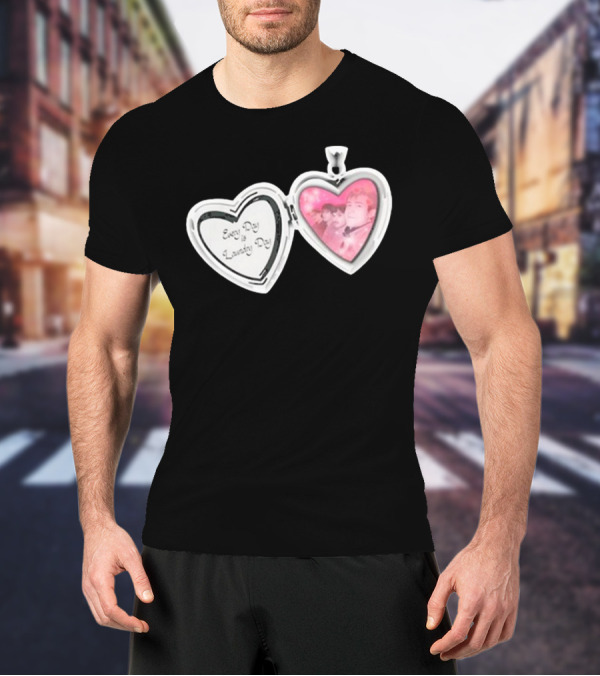 Every Day Laundry Day Heart Locket Pink Photo Charm T-Shirt