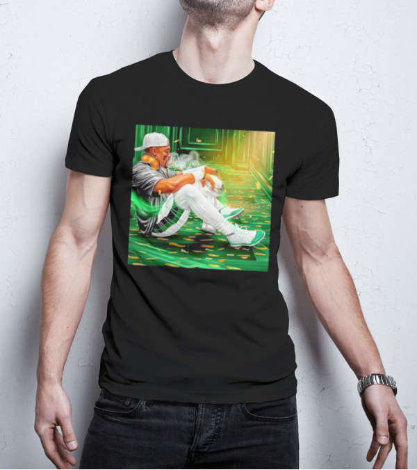 Legendary Jalen Hurts Smoking Cigar MVP Champs Celebration Green Aura T-Shirt