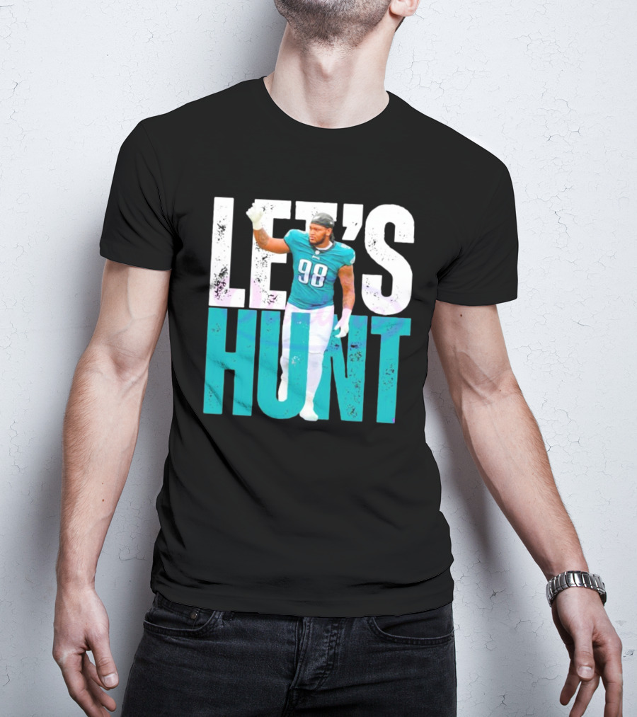 Let's Hunt Eagles Jalen Carter 98 Super Bowl LIX T-Shirt