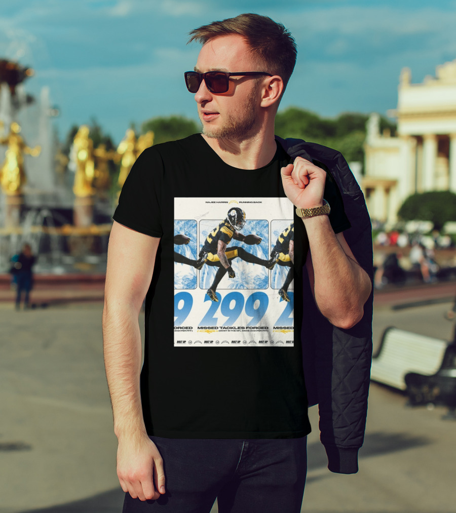 Najee Harris Running Back 299 Missed Tackles Forced Most In The NFL Since 2021 PFF T-Shirt