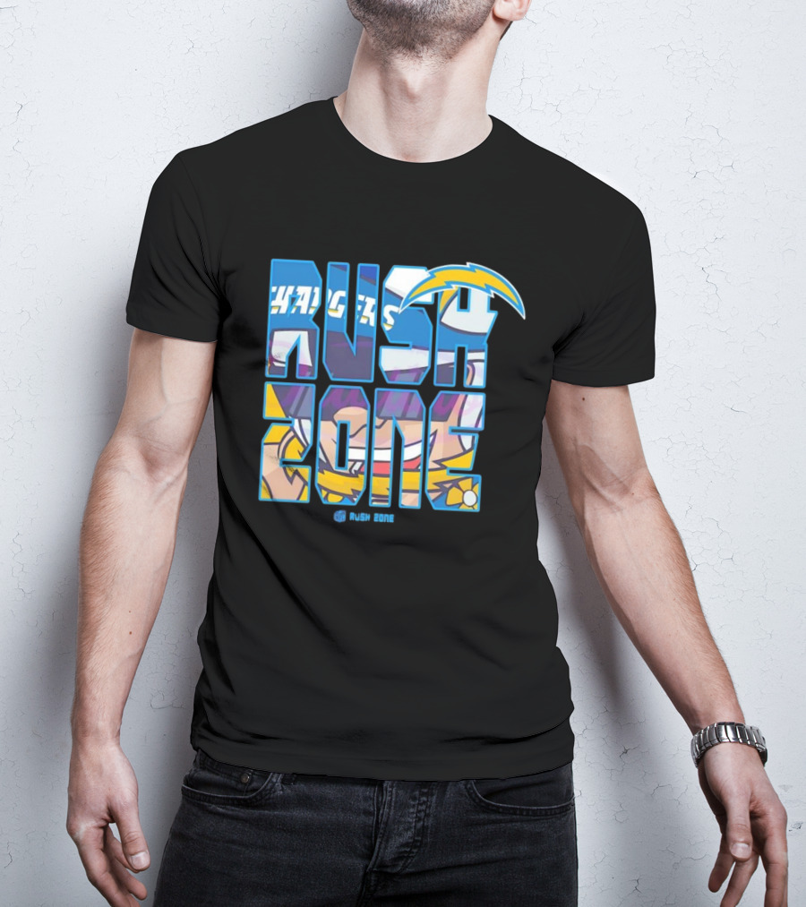 Los Angeles Chargers Rush Zone Cartoon Football T-Shirt
