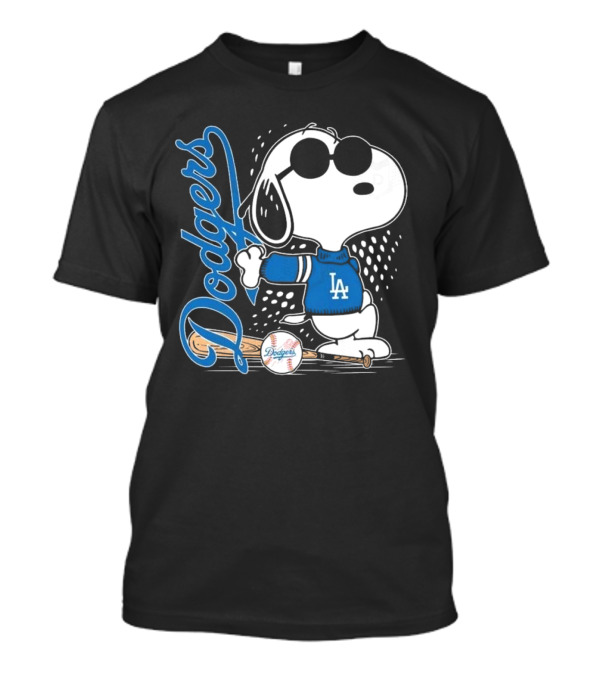 Los Angeles Dodgers Snoopy MLB 2025 Peanuts Baseball Collaboration T-Shirt